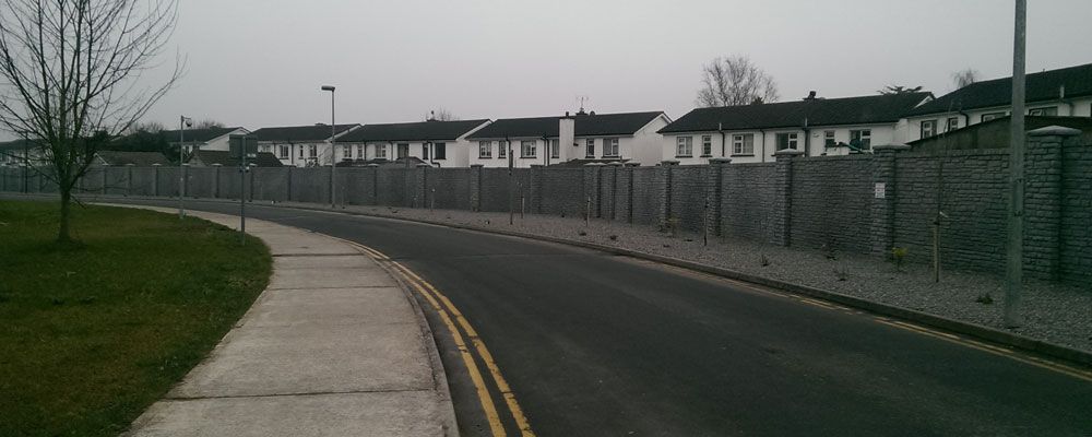 Extensive boundary wall replacement at St. Lukes Hospital Kilkenny by the team Eugene Foley Construction Limited. 